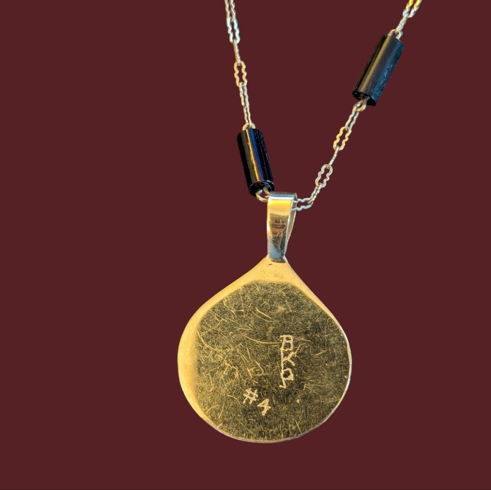 Bernard K. Passman #4 18K Black Coral Seashell Pendant 14K Chain Replaced Clasp - Picture 9 of 13
